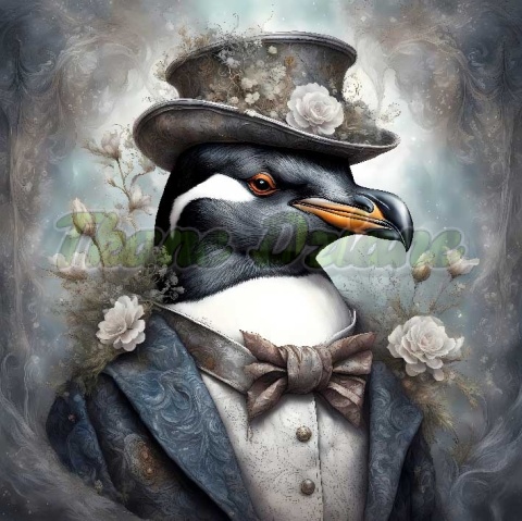 PANEL DRUKOWANY ZIMOWE ZWIERZAKI- PINGWIN NR 1