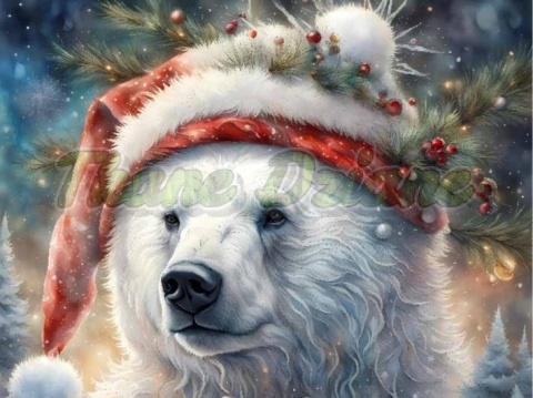 PANEL DRUKOWANY ŚWIĄTECZNE ZWIERZAKI- BIAŁY NIEDŹWIEDŹ NR 21