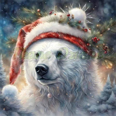 PANEL DRUKOWANY ŚWIĄTECZNE ZWIERZAKI- BIAŁY NIEDŹWIEDŹ NR 21