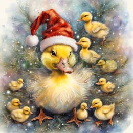 PANEL DRUKOWANY ŚWIĄTECZNE ZWIERZAKI- KACZUSZKI NR 31