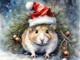 PANEL DRUKOWANY ŚWIĄTECZNE ZWIERZAKI- CHOMIK NR 30