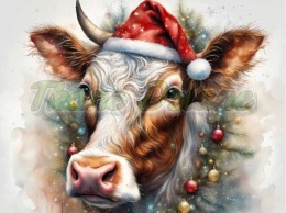 PANEL DRUKOWANY ŚWIĄTECZNE ZWIERZAKI- KROWA NR 22