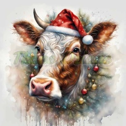 PANEL DRUKOWANY ŚWIĄTECZNE ZWIERZAKI- KROWA NR 22