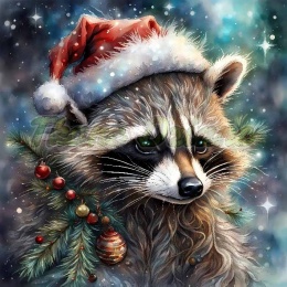 PANEL DRUKOWANY ŚWIĄTECZNE ZWIERZAKI- SZOP NR 35