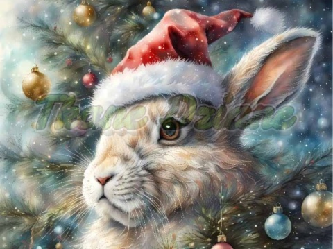 PANEL DRUKOWANY ŚWIĄTECZNE ZWIERZAKI- KRÓLIK NR 25