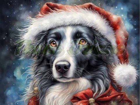 PANEL DRUKOWANY ŚWIĄTECZNE ZWIERZAKI- BORDER COLLIE NR 39