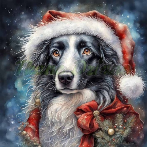 PANEL DRUKOWANY ŚWIĄTECZNE ZWIERZAKI- BORDER COLLIE NR 39