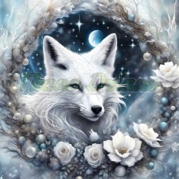 PANEL DRUKOWANY ZIMOWE ZWIERZAKI- BIAŁY LIS NR 8