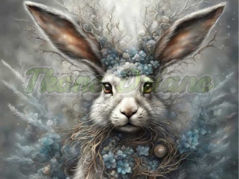 PANEL DRUKOWANY ZIMOWE ZWIERZAKI- ZAJĄC NR 2