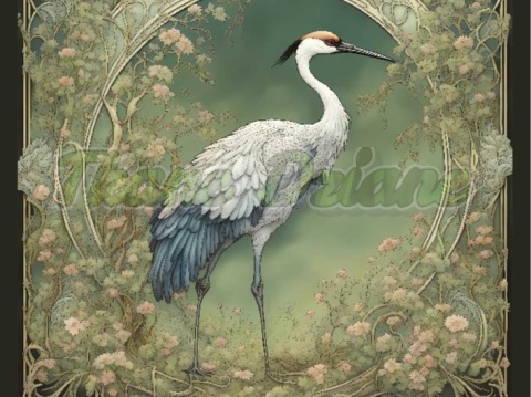 PANEL DRUKOWANY ART NOUVEAU- ŻURAW NR 1