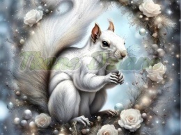 PANEL DRUKOWANY ZIMOWE ZWIERZAKI- WIEWIÓRKA NR 10