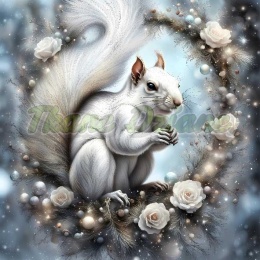 PANEL DRUKOWANY ZIMOWE ZWIERZAKI- WIEWIÓRKA NR 10