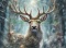 PANEL DRUKOWANY ZIMOWE ZWIERZAKI- JELEŃ NR 3