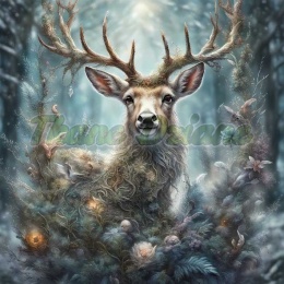 PANEL DRUKOWANY ZIMOWE ZWIERZAKI- JELEŃ NR 3