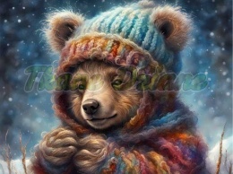 PANEL DRUKOWANY ZIMOWE ZWIERZĘTA- NIEDŹWIEDŹ NR 9