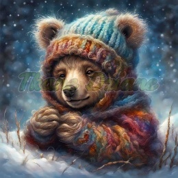 PANEL DRUKOWANY ZIMOWE ZWIERZĘTA- NIEDŹWIEDŹ NR 9