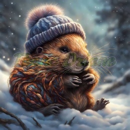 PANEL DRUKOWANY ZIMOWE ZWIERZĘTA- BÓBR NR 8