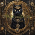 PANEL DRUKOWANY STEAMPUNK - CZARNY KOT NR 1