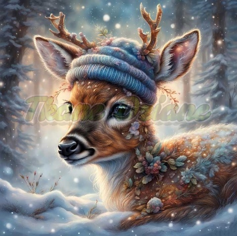 PANEL DRUKOWANY ZIMOWE ZWIERZĘTA- SARNA NR 6