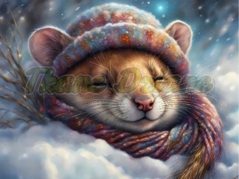 PANEL DRUKOWANY ZIMOWE ZWIERZĘTA- ŁASICA NR 10