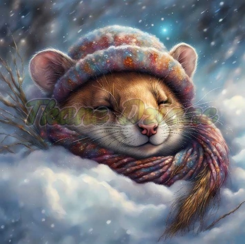 PANEL DRUKOWANY ZIMOWE ZWIERZĘTA- ŁASICA NR 10