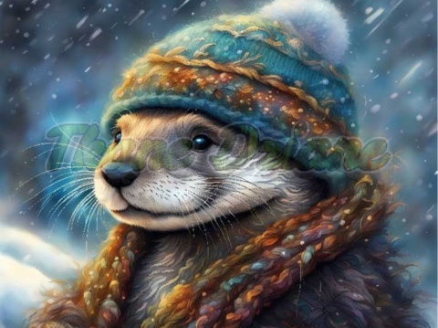 PANEL DRUKOWANY ZIMOWE ZWIERZĘTA- WYDRA NR 3