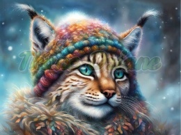 PANEL DRUKOWANY ZIMOWE ZWIERZĘTA- RYŚ NR 2