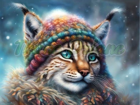 PANEL DRUKOWANY ZIMOWE ZWIERZĘTA- RYŚ NR 2