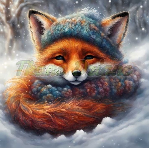 PANEL DRUKOWANY ZIMOWE ZWIERZĘTA- LIS NR 4