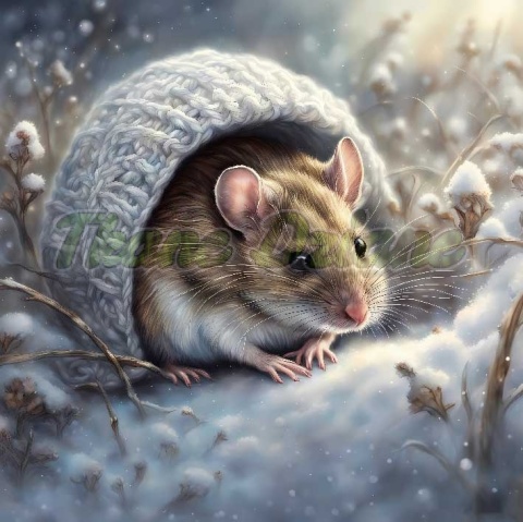 PANEL DRUKOWANY ZIMOWE ZWIERZĘTA- MYSZ NR 5