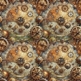 TKANINA DRUKOWANA STEAMPUNK NR 2