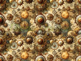 TKANINA DRUKOWANA STEAMPUNK NR 3