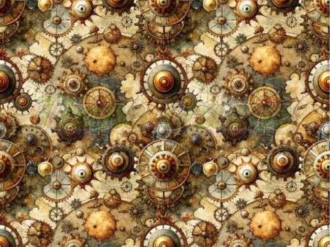 TKANINA DRUKOWANA STEAMPUNK NR 3