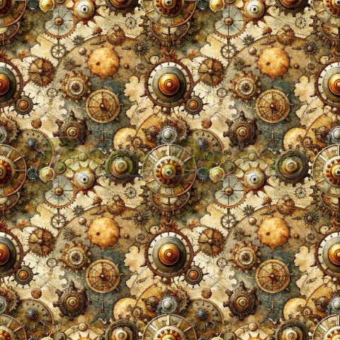 TKANINA DRUKOWANA STEAMPUNK NR 3