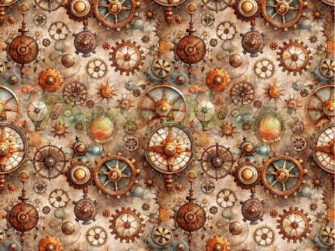 TKANINA DRUKOWANA STEAMPUNK NR 4