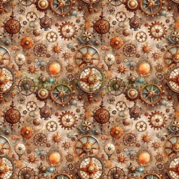 TKANINA DRUKOWANA STEAMPUNK NR 4