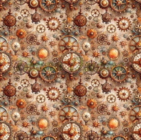 TKANINA DRUKOWANA STEAMPUNK NR 4