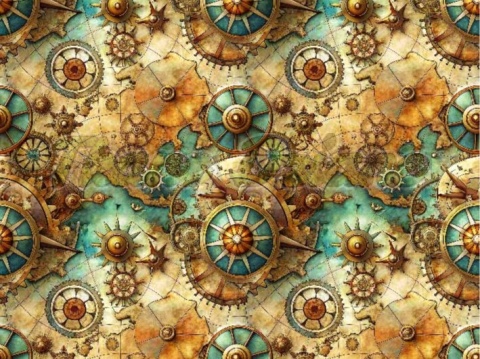 TKANINA DRUKOWANA STEAMPUNK NR 5