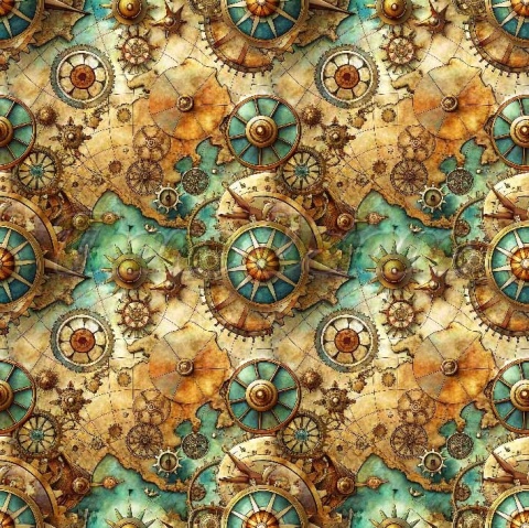 TKANINA DRUKOWANA STEAMPUNK NR 5