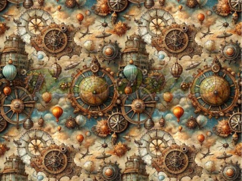 TKANINA DRUKOWANA STEAMPUNK NR 6