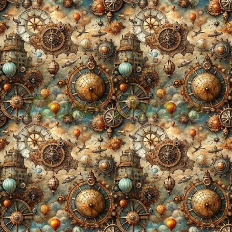 TKANINA DRUKOWANA STEAMPUNK NR 6