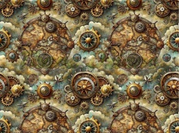 TKANINA DRUKOWANA STEAMPUNK NR 7