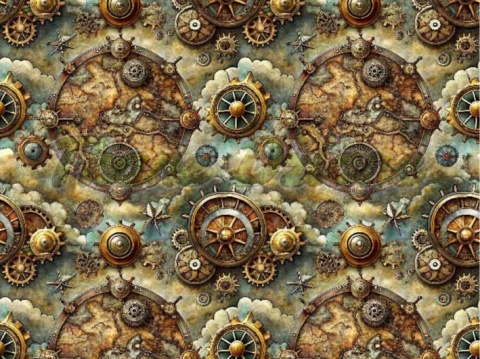 TKANINA DRUKOWANA STEAMPUNK NR 7