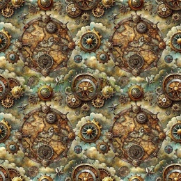 TKANINA DRUKOWANA STEAMPUNK NR 7