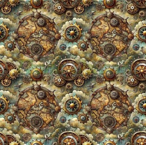 TKANINA DRUKOWANA STEAMPUNK NR 7