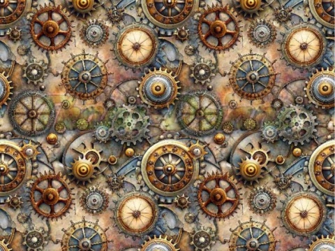 TKANINA DRUKOWANA STEAMPUNK NR 9