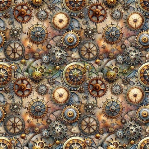 TKANINA DRUKOWANA STEAMPUNK NR 9