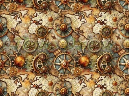 TKANINA DRUKOWANA STEAMPUNK NR 10