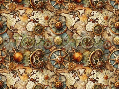 TKANINA DRUKOWANA STEAMPUNK NR 10