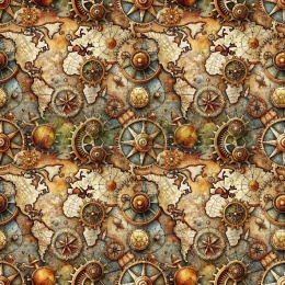 TKANINA DRUKOWANA STEAMPUNK NR 10